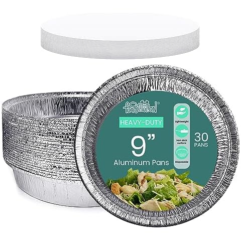 FUNSTITUTION Round Aluminum Pans with Lids Cover