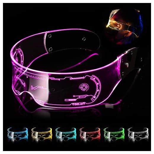 7 Colors LED Light Up Glasses - Multimode Luminous Glasses Flash Glowing Glasses, USB Rechargeable Party Neon Glasses Cool Glasses for Teens Men Women Halloween Cosplay Bar Club Fancy Costume