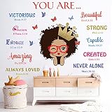 Black Girl Magic Inspirational Wall Decals Quote I'm Kind Princess Wall Sticker Positive Saying Afri
