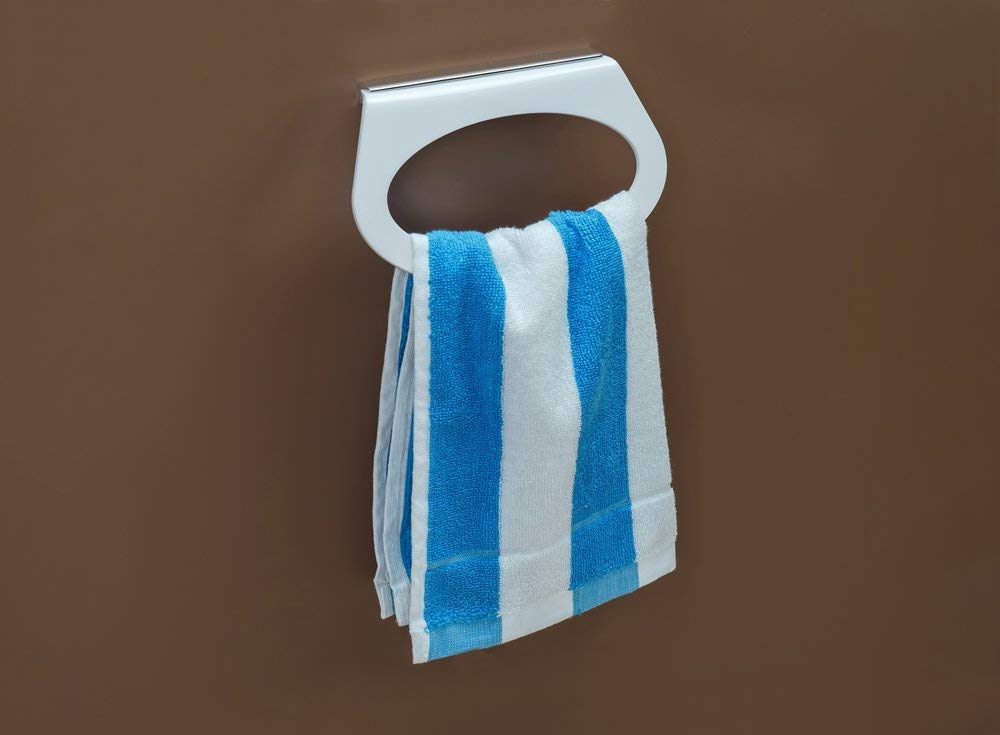 Denique Acrylic Towel Ring, Napkin Ring, Towel and Napkin Holder, Towel Hanger, Napkin Hanger, Bathroom Accessories, White (Capsul 8 Inch) 2