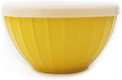 Miniatura 5 de KX-WARE Juego de cuencos de melamina estriados con tapas, 6 cuencos de 15 onzas, 6 cuencos de melamina 100% resistentes a la rotura y tapas de