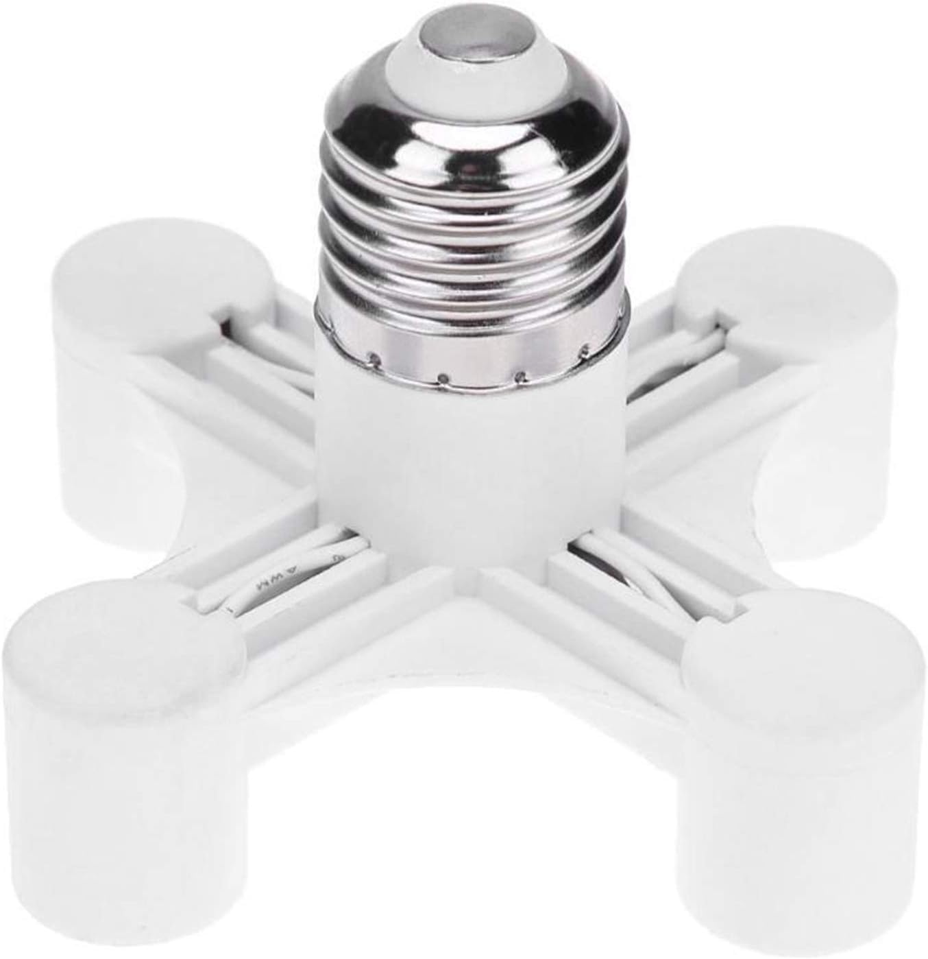 Presa di Ricambio in plastica per portalampada, Adattatore for portalampada da E27 a E14, Splitter a 3 e 4 Teste(4 to 1)