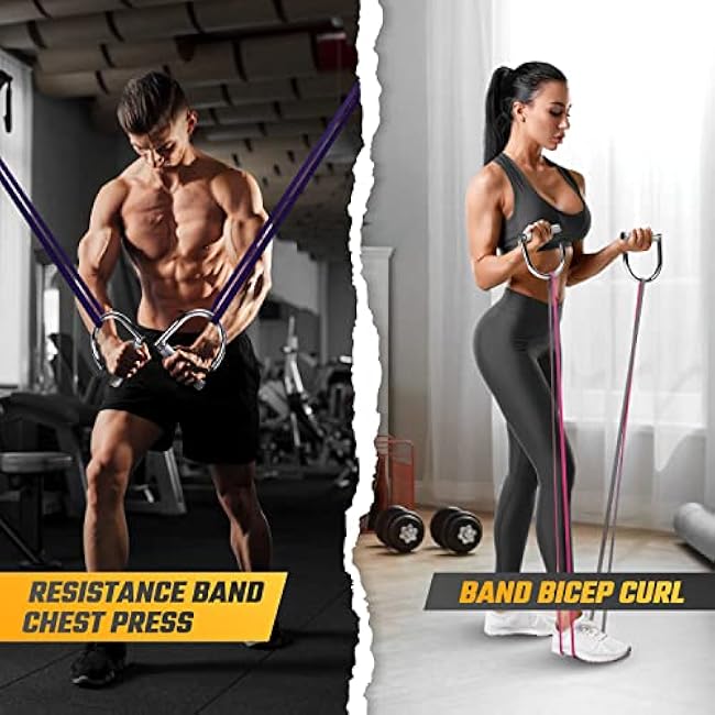 Yes4All 360 Rotation Metal Resistance Bands, Pull Up Handle with Extra-Gripped Knurled Surface, Heavy Duty Industrial Grade Steel Stretch Attachment Handles for Elastic Band Workouts Home Gym