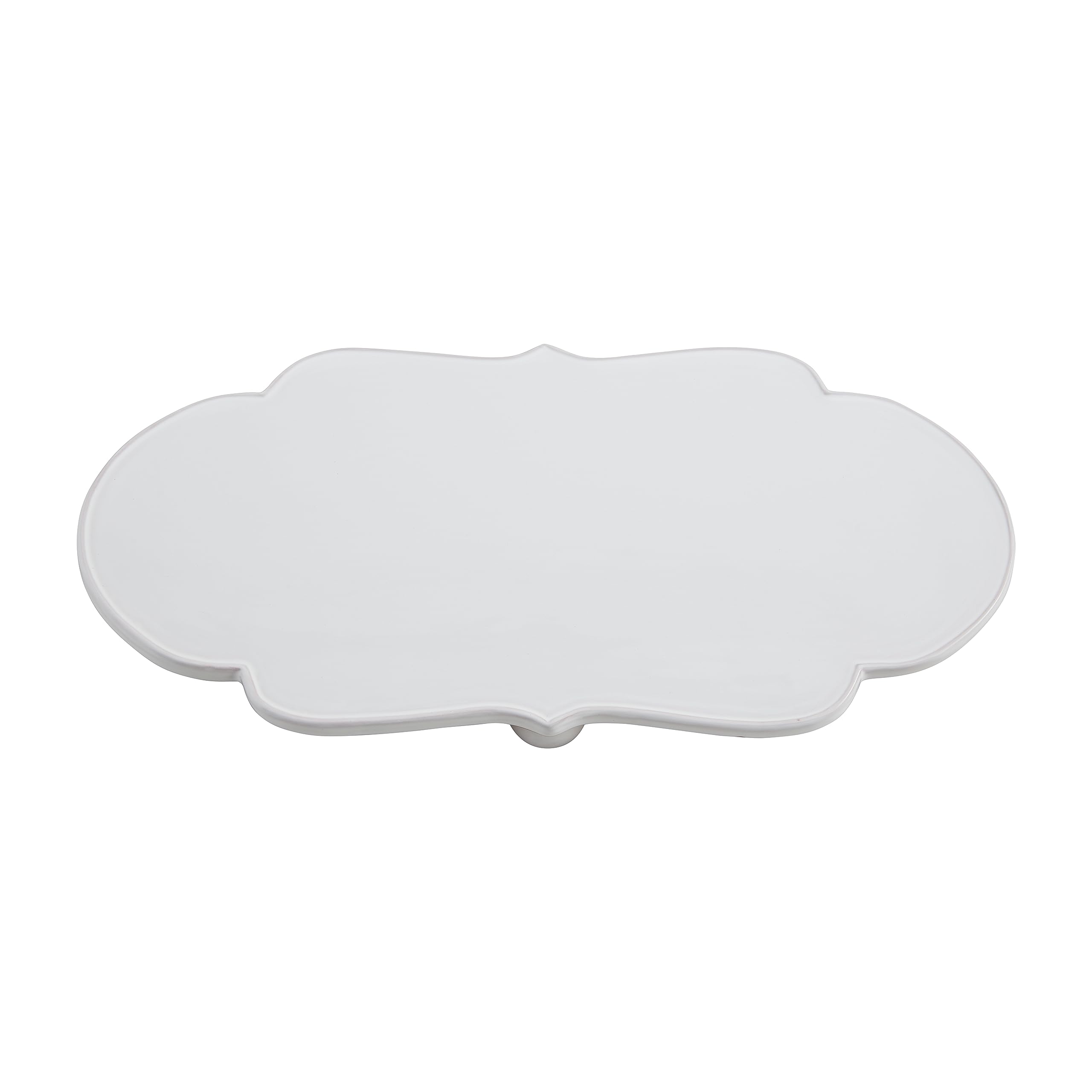 Plateau de service en céramique Mud Pie Happy 40700620 blanc terre cuite
