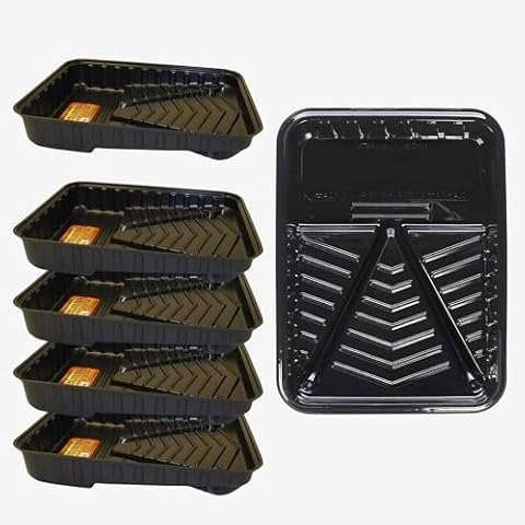 Curtis Wagner Plastics Paint Roller Tray 9" (5 Pack) | Size 11.5" x 15" | Durable, Reusable Paint Pans Trays | Made in USA | Prevents Mess, Protects Surfaces, Ideal for Home, Crafts & Renovations Cover