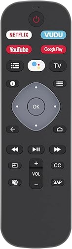 URMT26RST004 Philips Voice Remote Control Reemplazo para Android Smart TV 5704, 5604, 5766, 5806, 5000 Series con teclas de aplicación