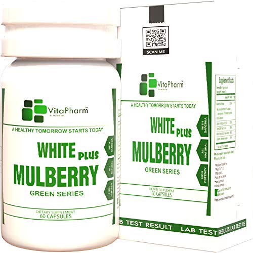 White Mulberry Plus by VitaPharm Nutrition | Natural Blood Sugar Control,Stabilizer Supplement | Herbal Immune Boosting Supplement | Added Garcinia Cambogia,Green Coffee Bean,African Mango & Cinnamon White Mulberry Plus by VitaPharm Nutrition | Natural Blood Sugar Control,Stabilizer Supplement | Herbal Immune Boosting Supplement | Added Garcinia Cambogia,Green Coffee Bean,African Mango & Cinnamon