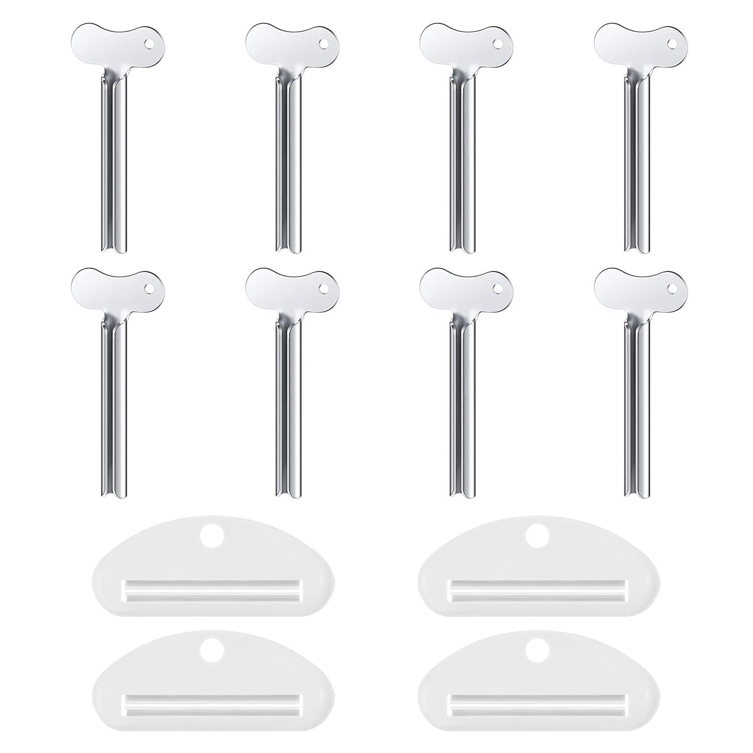 Gdfhbd Silver 12 Pieces Of Cream Squeezer, Toothpaste Squeezing Tool, Stainless Steel Material, Labor-Saving And Hygienic, Suitable For Cosmetics, Hand Cream.