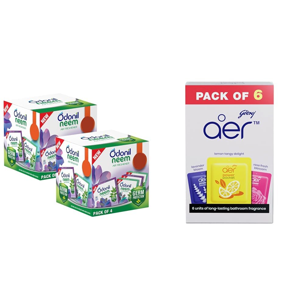 Odonil Bathroom & Toilet Air Freshener, Neem Mixed Fragrance Blocks - Jasmine, Lavender, Orchid, Rose, Long Lasting Fragrance, Lasts upto 30 days, Germ Protection, 384g (48g x Pack of 8) & Godrej aer-picture-32
