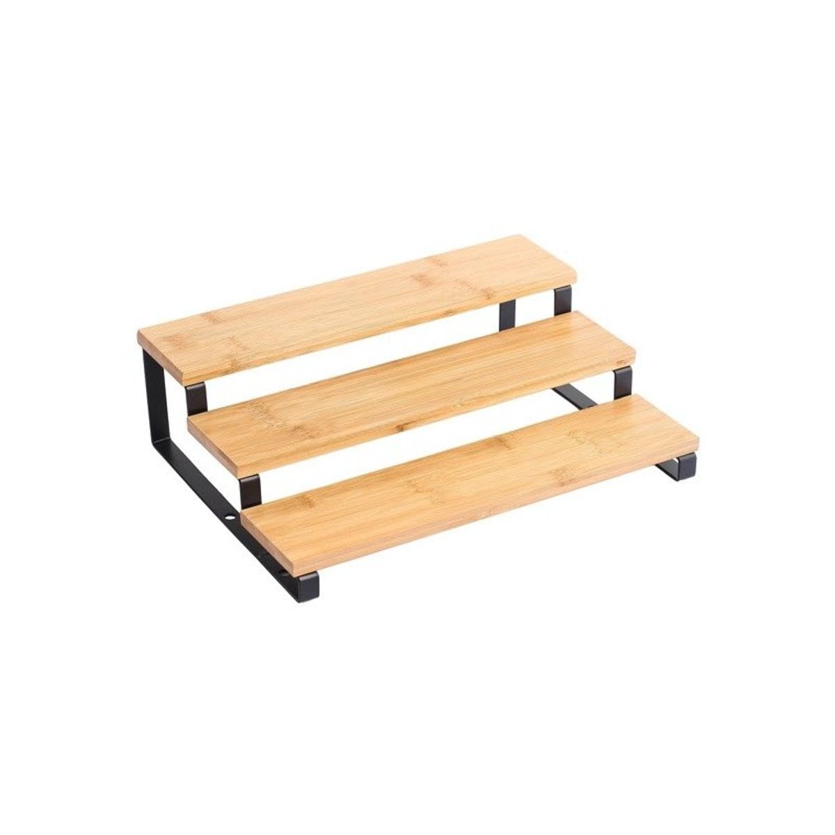 MSV Spice Rack 3 Tier Industrial Design Steel Elie Black Matte, 3 Shelves, 23 cm (D) x 32 cm (W) x 9.4 cm (H)