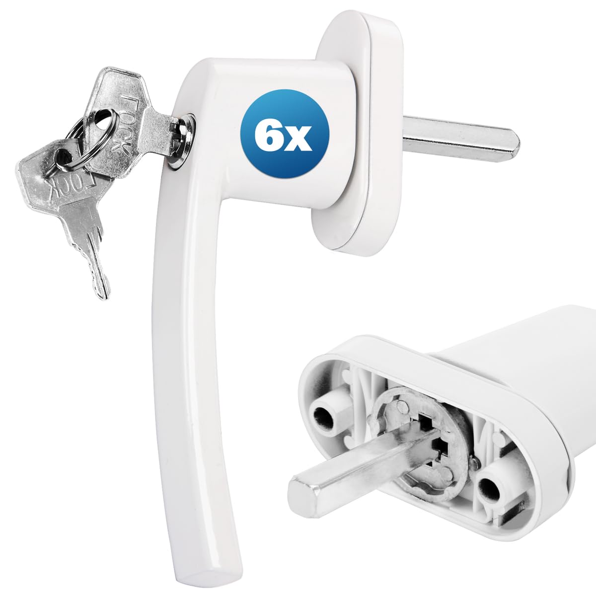 Deuba Maniglia Per Finestra Con Serratura 6X Chiusura A Chiave Perno 35Mm Maniglie Di Sicurezza-image