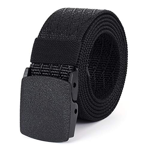 Mile High Life | Nylon Web Belt | Outdoor Military Belt | TSA Safe Buckle Plastic/Metal Black 530 Cross