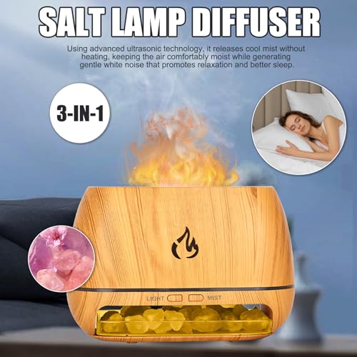 Difusor aromático eléctrico con lámpara de sal y efecto llama miniatura 6