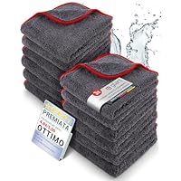 Set Di 3 Asciugamani In Microfibra Glart Per Auto - Super Assorbenti E Morbidi (40x40 Cm, Antracite Rosso) - Foto 5