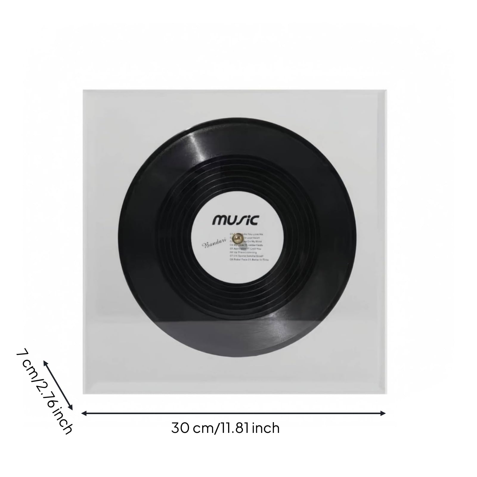 Scatola in Acrilico con Disco Vinile Trasparente Riquadro in Acrilico Retro Decorazione per Collezionisti, Libreria, Rosso