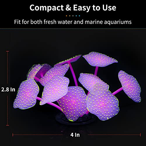 Uniclife Silicone Coral Plant Decorations Glowing Artificial Ornament For Fish Tank Aquarium, Yellow, Ball Shape #TOP5
