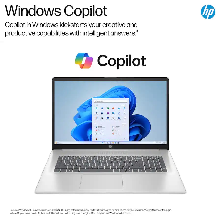 Image of HP 17.3 inch FHD Laptop Computer, AMD Ryzen 5 7430U,32GB DDR4 RAM, 1TB SSD