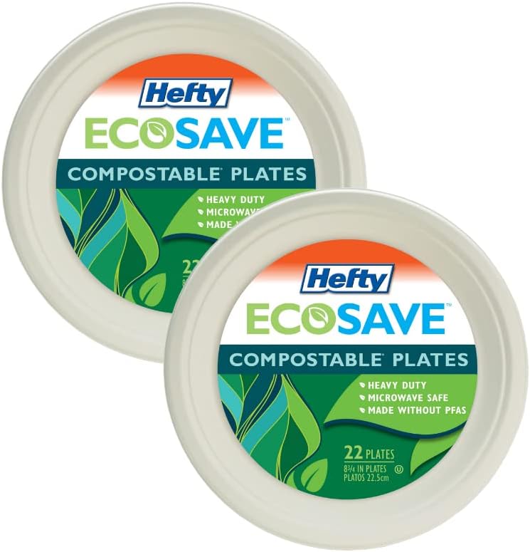 Hefty EcoSave Disposable Plates, Made from Plant Based