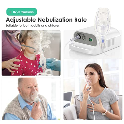 Nebulizer Machine For Adults & Kids - Portable Nebulizer Machine For Breathing With Mouthpiece & Mask, Desktop Asthma Compressor Nebulizer For Home Use #TOP6