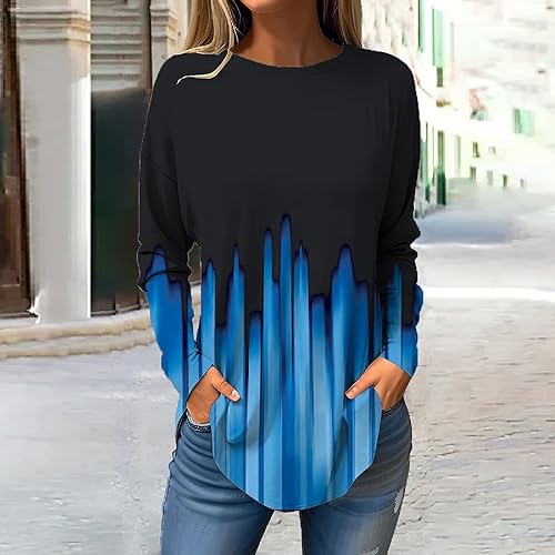 Casual Tops for Women Long Sleeve Sweater Sports Fan Vintage Floral Round Neck Sweatshirt Soft Workout Pullover2