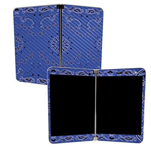 Image of MIGHTY SKINS MightySkins Carbon Fiber Skin for Microsoft Surface Duo - Blue Bandana | Protective, Durable Textured Carbon Fiber Finish | Easy to Apply, Remove, and Change Styles | Made in The USA