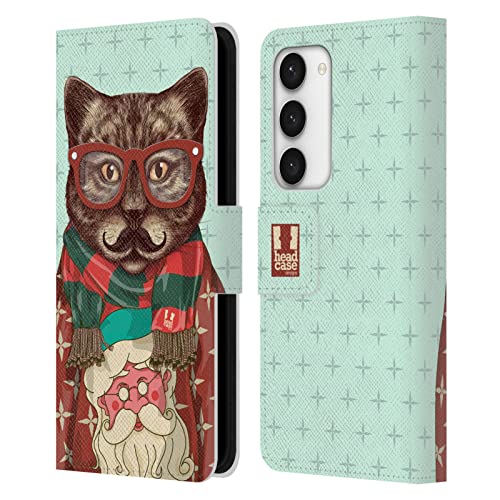 Housse Samsung Galaxy S23 5G Chat Anti-Choc Étui Portefeuille Cuir Pratique