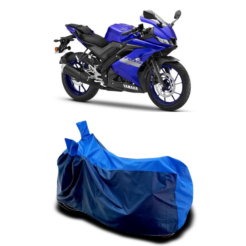 Image of DUFFEL-Two Wheeler Bike Body Cover Compatible for Yamaha Yzf-R15 V3 New Bs6 Heat Protectio /UV-Rays /Birds Dropping /DustProof /Waterproof All Variants [Nevay Blue]