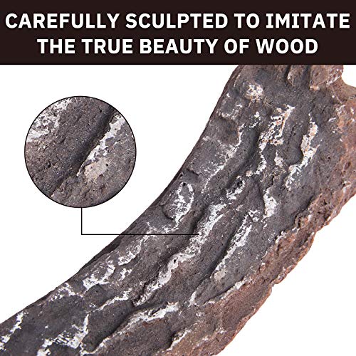 GASPRO 10 Piece Gas Fireplace Logs, Small Size Ceramic Fireplace Logs for All Types Fireplace and Fire Pit - Gas, Insert, Ventless, Vented, Electric