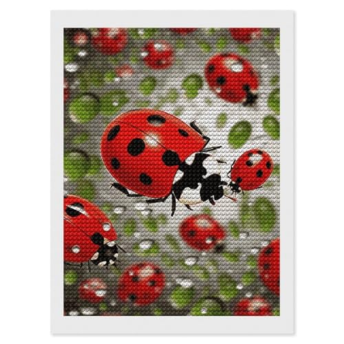 Peinture diamant coccinelle pour créer une décoration murale scintillante dans votre salon 5D