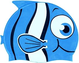 kina - Cuffia da Nuoto Bambini per Piscina, in Silicone, Ipoallergenica, Elastica e Soffice al tatto per Capelli corti e lunghi