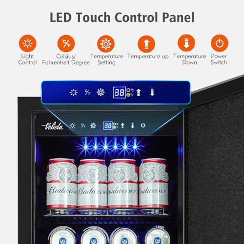 Image of 15 Inch Outdoor Beverage Refrigerator Cooler,Stainless Steel 127 Cans Beverage Fridge with French Door Under Counter Built-in or Freestanding, Perfect for Beer, Cola