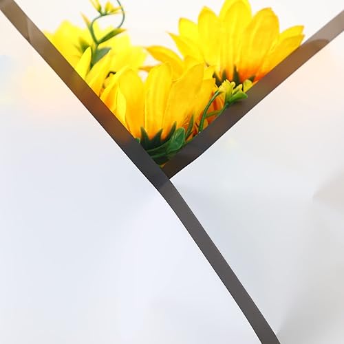 Miniatura 6 de FOIMAS 20 hojas de papel de regalo de flores, suministros impermeables para embalaje de regalos florales, suministros de manualidades, blanco y negro