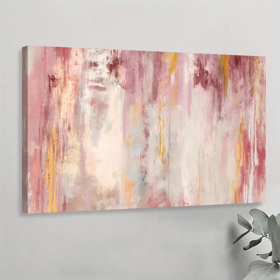 Décoration murale pour chambre d'adolescente avec toile rose