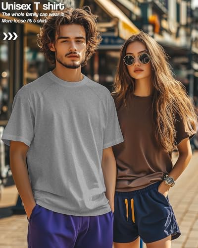 Ficerd 3 Pack Men's Big and Tall Raglan Short Sleeve T-Shirts, Side Split Summer 30% Cotton Crewneck Soft Basic Shirts3