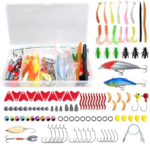 Fishing Lure Kit for Freshwater Saltwater Bass Trout Salmon – 99p...