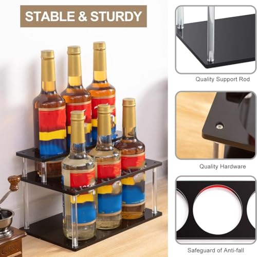 Support de sirop de café en acrylique 6 niveaux pour désencombrer le bar