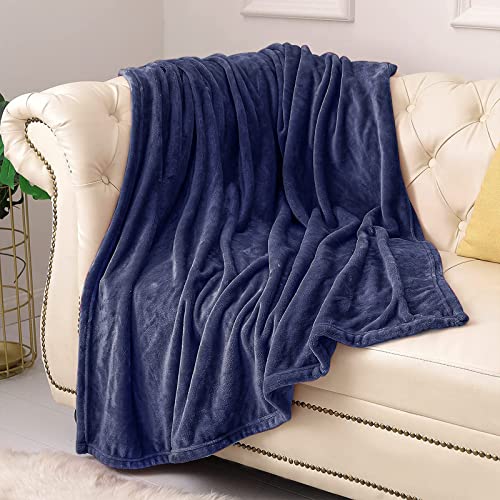 Image of KMUSET Fleece Blanket Twin Size Navy Lightweight Throw Blanket Super Soft Cozy Microfiber Blanket Factory Shop