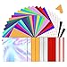 Price comparison product image BOENFU Permanent Adhesive Vinyl 37 Sheets, Assorted Color 33 Sheets 12" x 12" + 4 Transfer Tape Sheets for Home Decor, Craft Projects, Sticker, Car Decal, Window Graphics, Logo, Letters, Banners