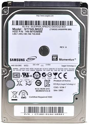 INTERWEB Compatible with Seagate Momentus 750GB 5400RPM SATA 2.5in Hard Drive ST750LM022