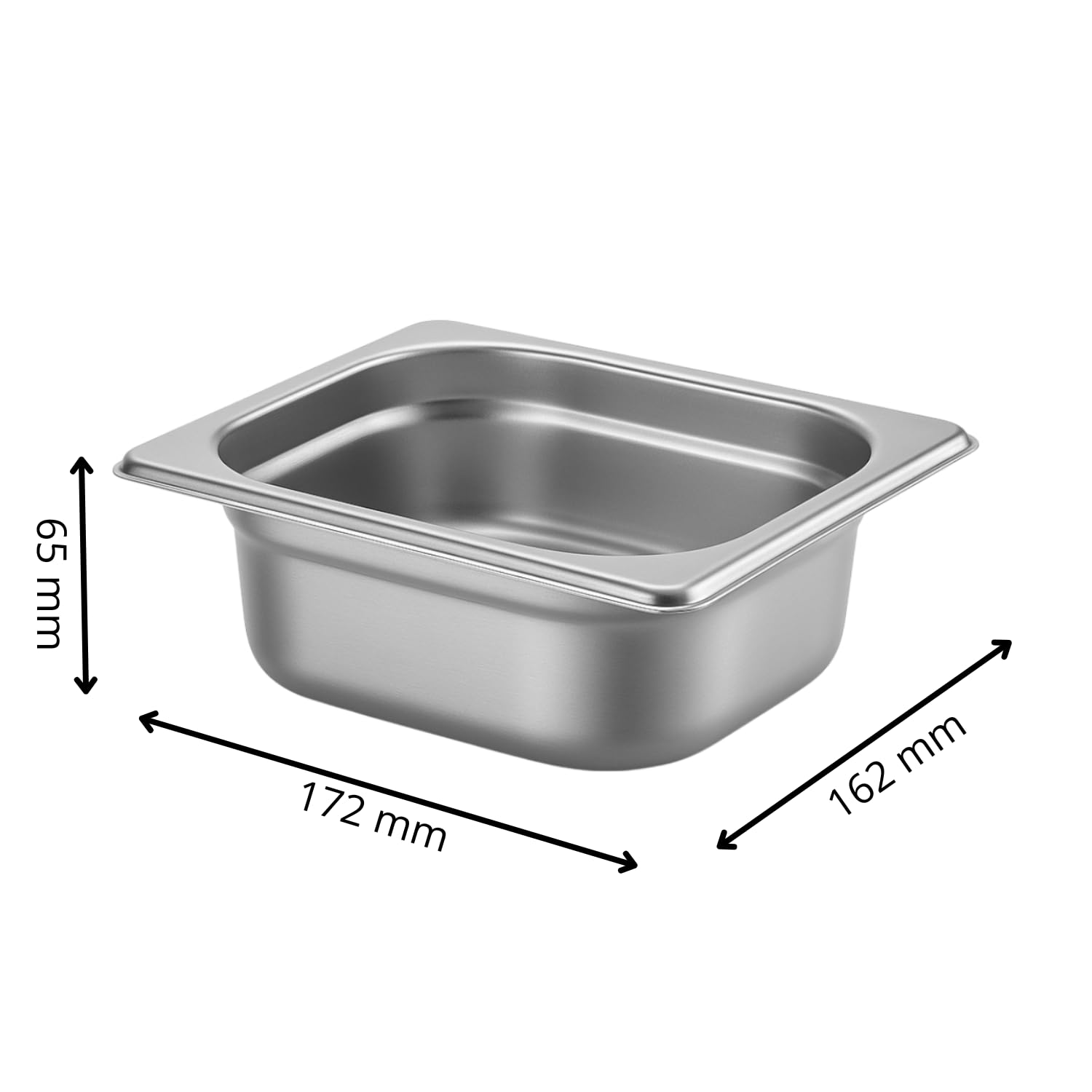 Générique Bandeja de acero inoxidable GN 1/6 x 65 mm – Acero inoxidable apto para uso alimentario – Apilable – Apto para lavavajillas (Pack de 3)