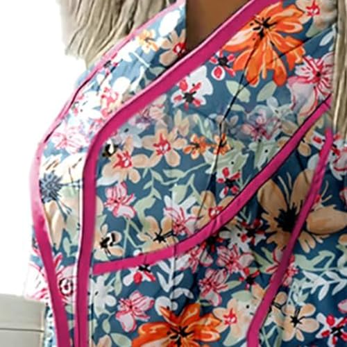 Canbebig Puffy Vest Women Lightweight Quilted Vest Button Down Cropped Jacket Casual Floral Printed Puffer Jacket Padded Coat3