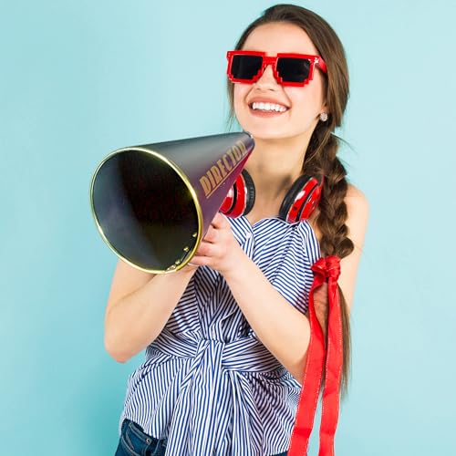 image for Windy City Novelties Director’s Megaphone Prop – 13” Black & Gol