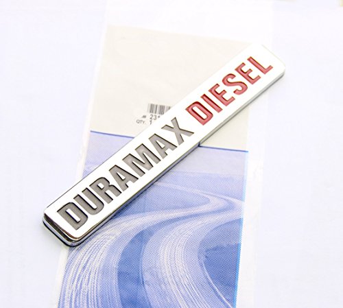 Image of 3pack OEM Duramax Allison Truck Emblem Badges Compatible with Silverado 2500 3500 Hd Sierra Glossy (Chrome Red)