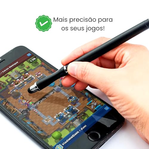 Caneta Touch Screen 2 Pontas Escreve Desenha Alta Precisão Tablet Celular Universal