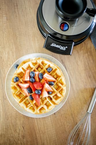 Steba Waffeleisen, Trichter-Einfüllöffnung - ohne Überlaufen, 4 Waffeln belgischer Art, 700 Watt, Schwarz, WE 20 Volcano