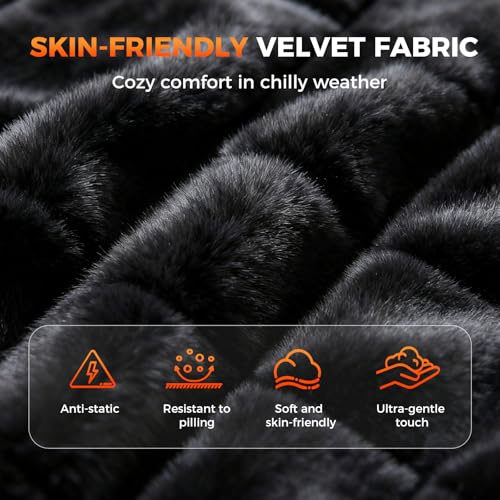 Image of FLORICH Luxury Car Seat Protector Plush Driver or Passenger Car Seat Cushion for Full Back and Seat, Black