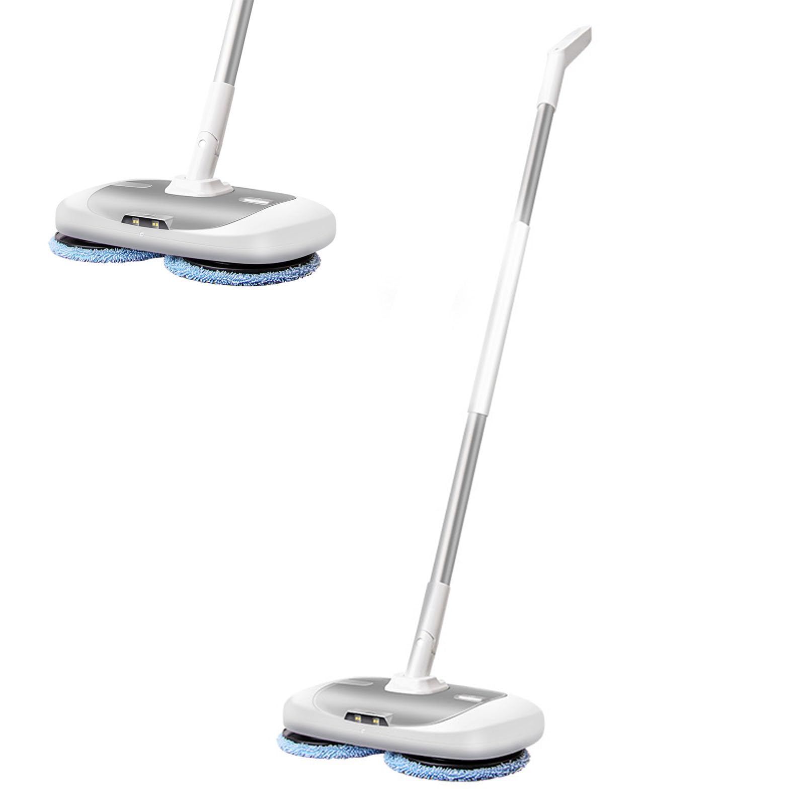 Mop elektryczny do czyszczenia podłóg, bezprzewodowy mop elektryczny z reflektorem LED i spryskiwaczem wody, dwusilnikowy mop wirowy o dużej mocy ze zbiornikiem na wodę o pojemności 400 ml