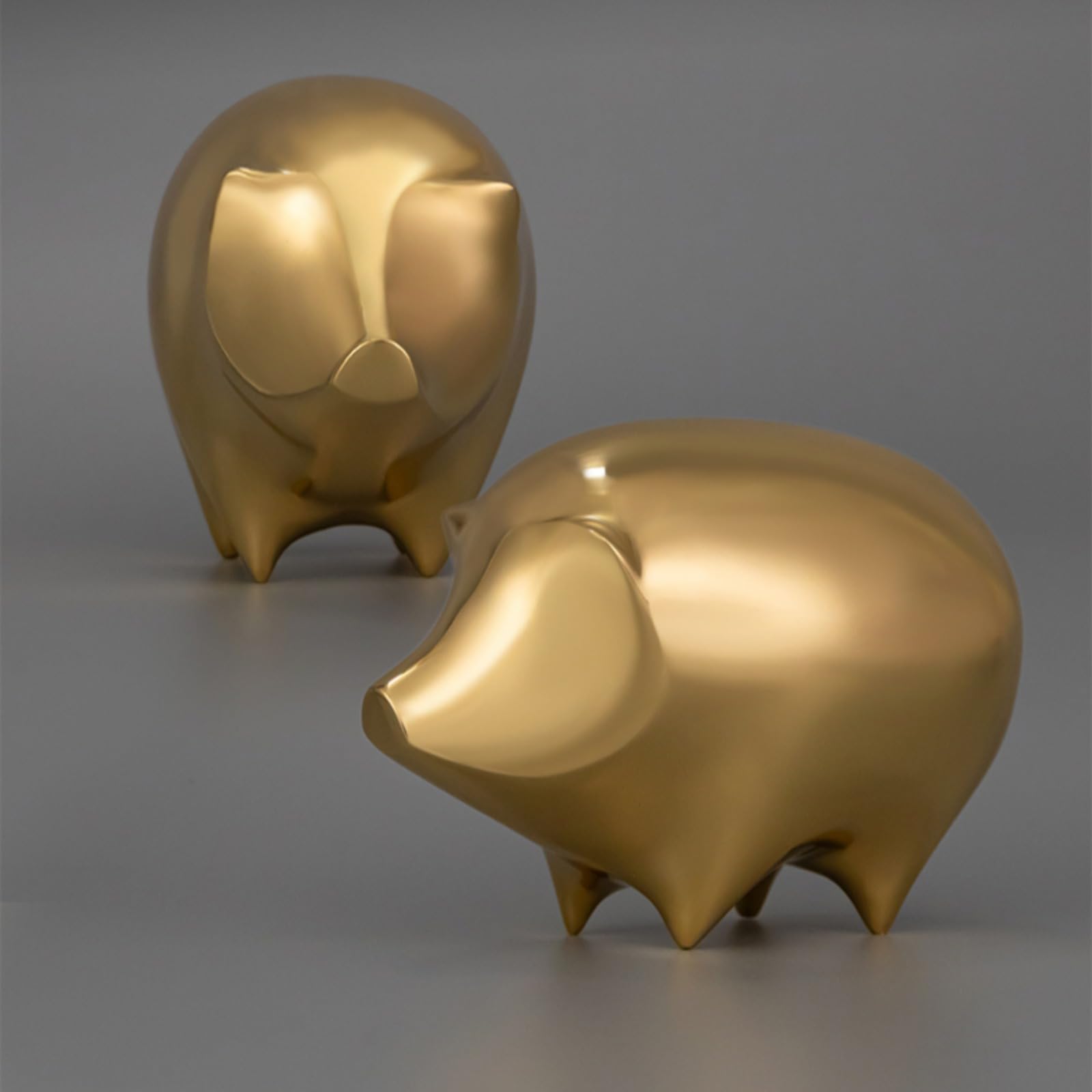 Figuras en miniatura de cerdo de latón dorado, estatua de cerdo del zodiaco de cobre, colección de manualidades, adorno de escritorio, decoración de mesa de arena, accesorios de estudio, pisapapeles