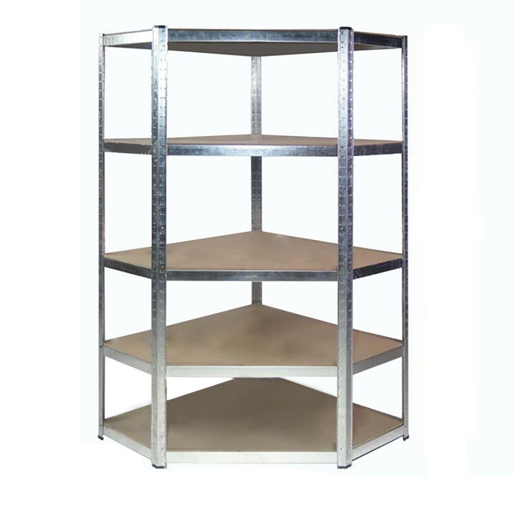 TAHA® Heavy Duty Corner Galvanised Steel Shelving Garage Racking Unit 175kg per shelf (5 Levels 1800mm H x 700mm/700mm W x 400mm D)
