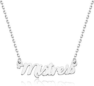 WUSUANED Mistress Necklace Naughty Jewelry Funny Word Gift Mistress Lover Gift
